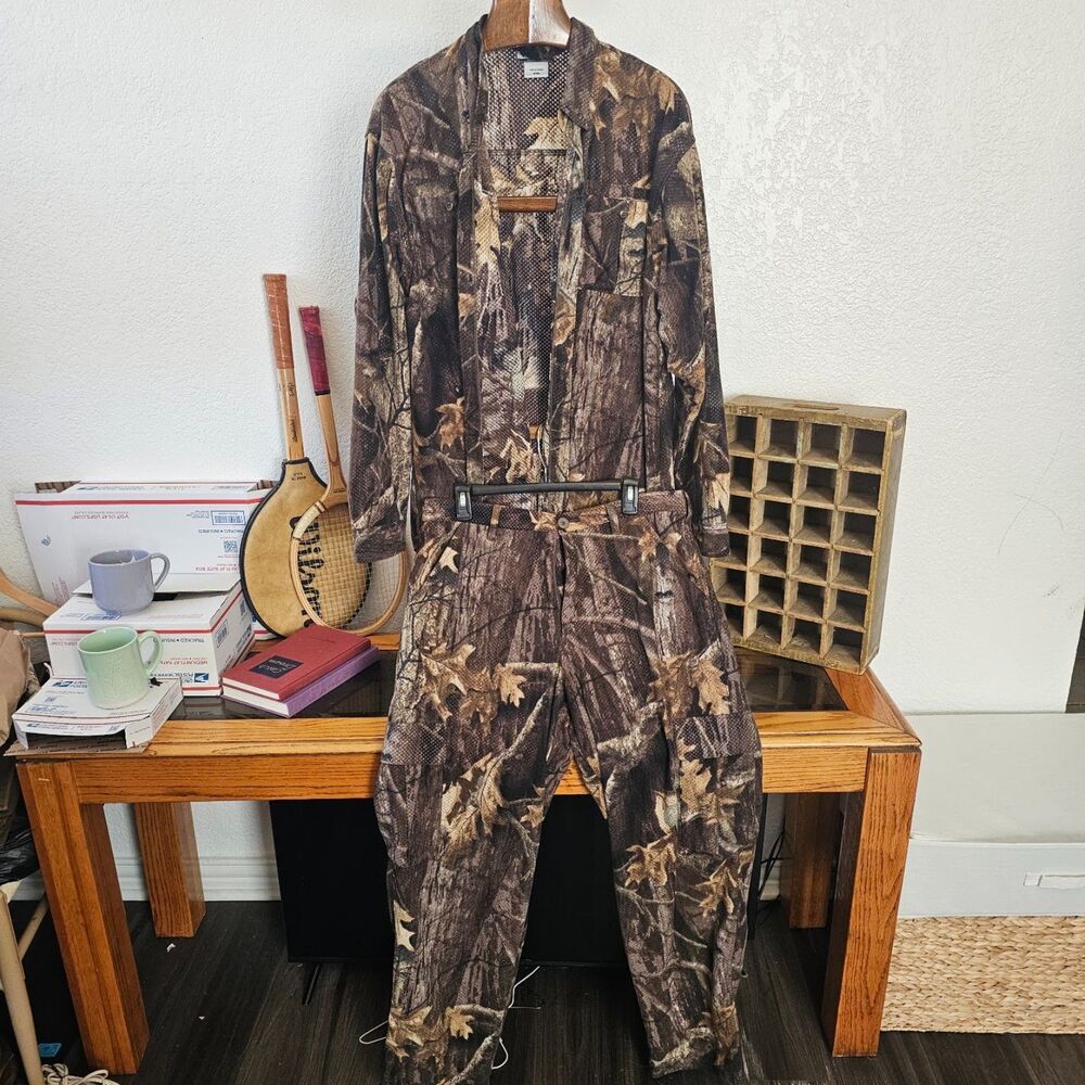 Columbia Camo Suit Mens XL Top L Pants Timberwolf Mesh Hunting Set 2pc Gorpcore